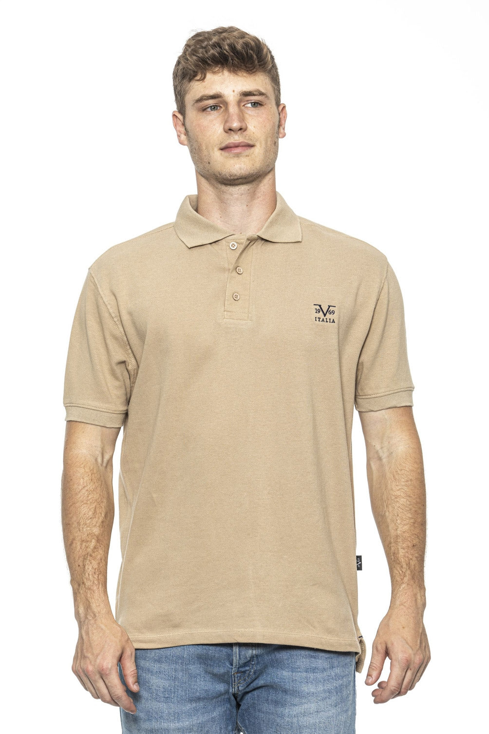 19V69 Italia Mens Polo Beige RICAMO BEIGE