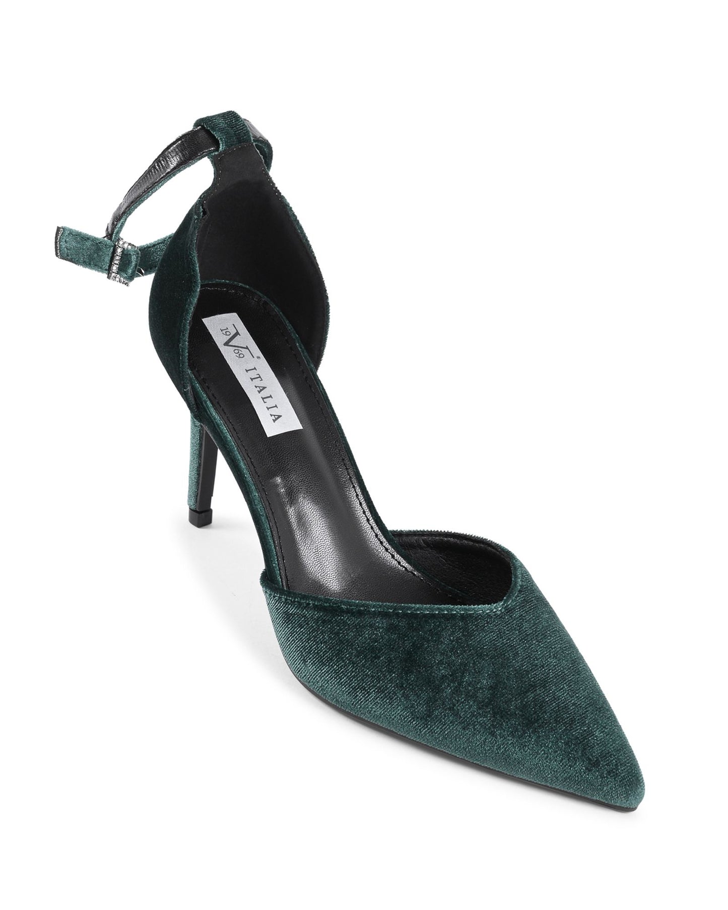19V69 Italia Womens Ankle Strap Pump Green F0110 VERDE