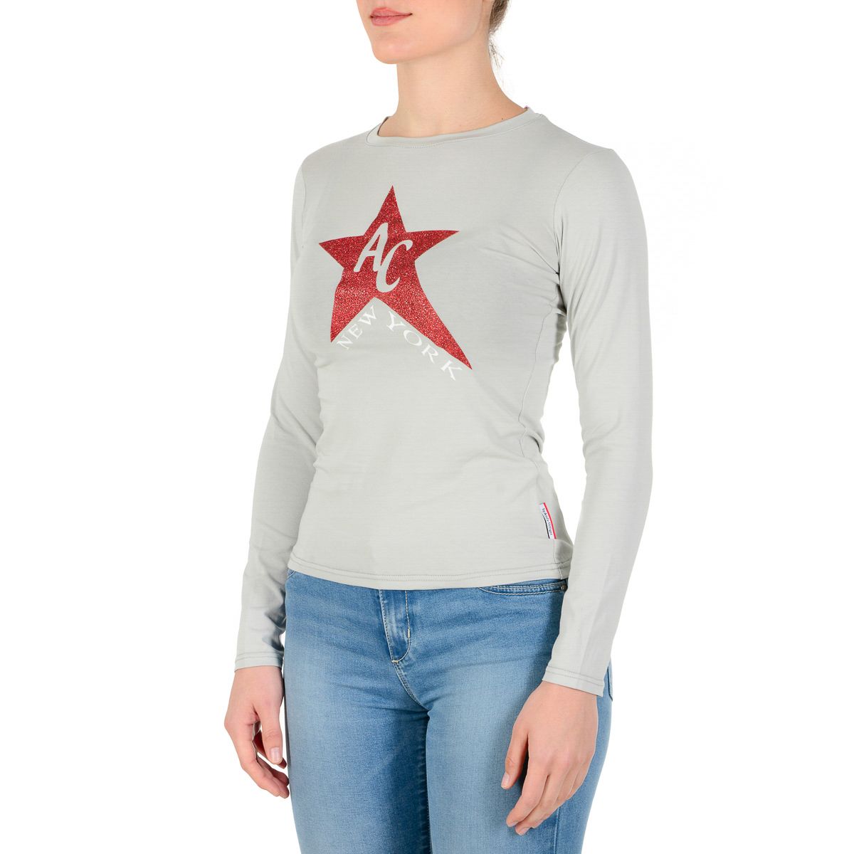 Andrew Charles By Andy Hilfiger Womens LS T-Shirt TS602 031002 PHENIX LIGHT GREY S8