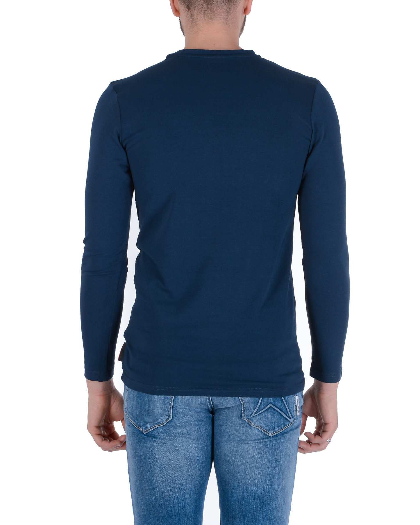 Andrew Charles Mens T-Shirt LS SELMA NAVY S14