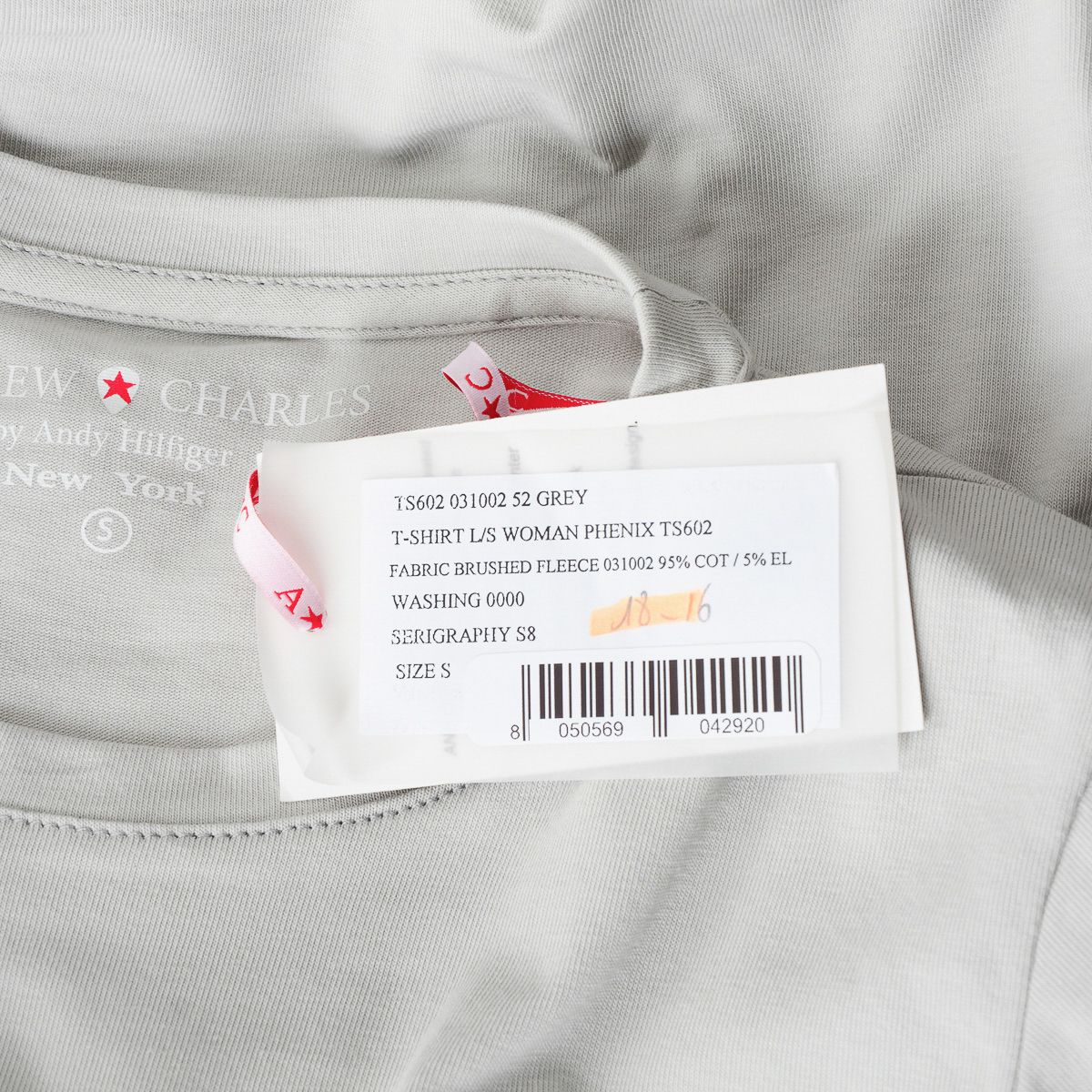 Andrew Charles By Andy Hilfiger Womens LS T-Shirt TS602 031002 PHENIX LIGHT GREY S8