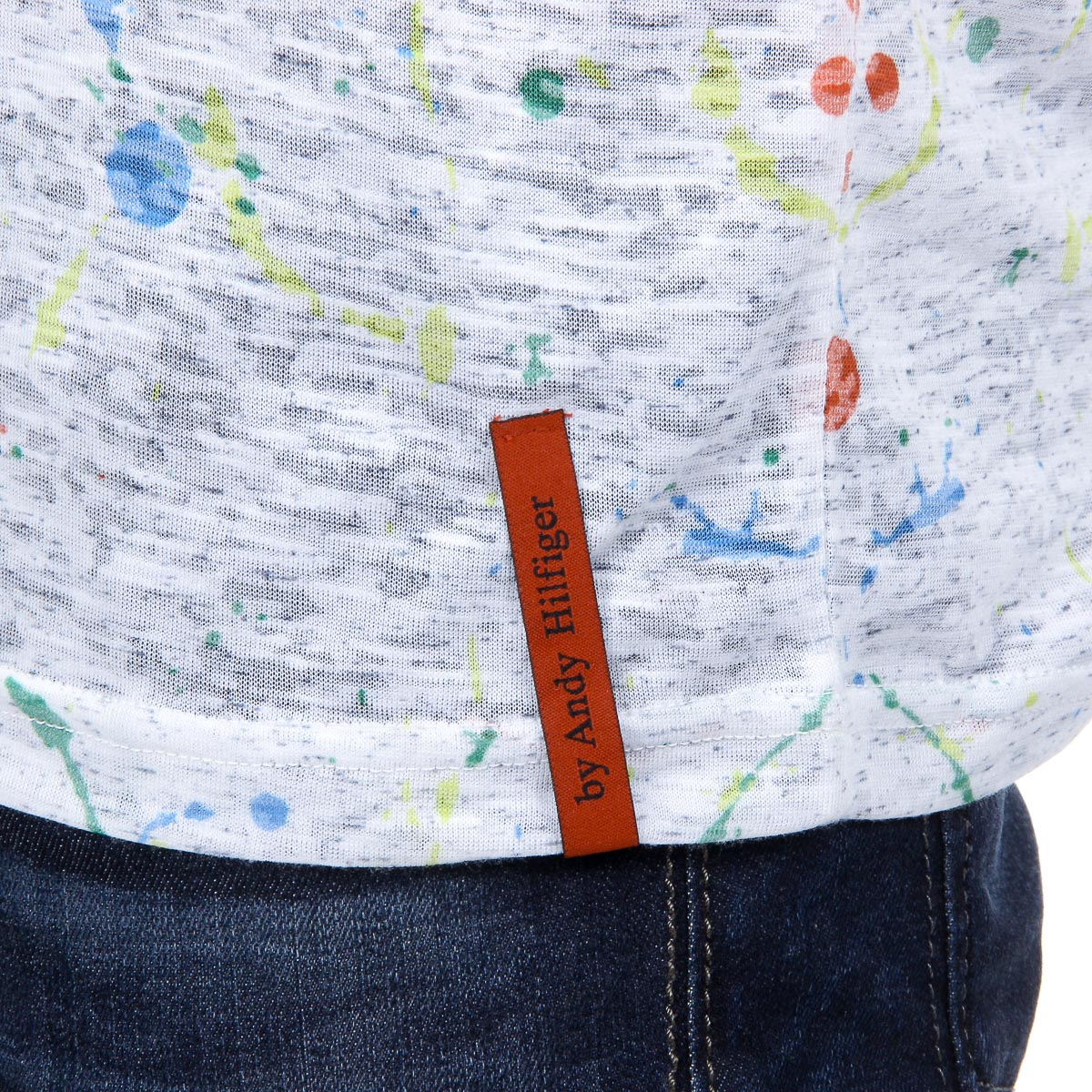 Andrew Charles Mens T-Shirt Short Sleeves Round Neck White HUNTER