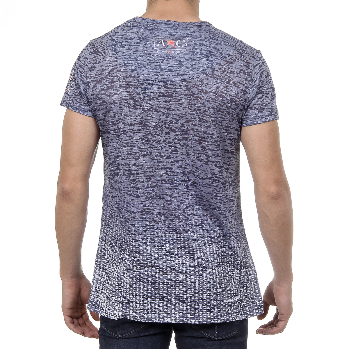 Andrew Charles Mens T-Shirt Short Sleeves Round Neck Blue LEVI