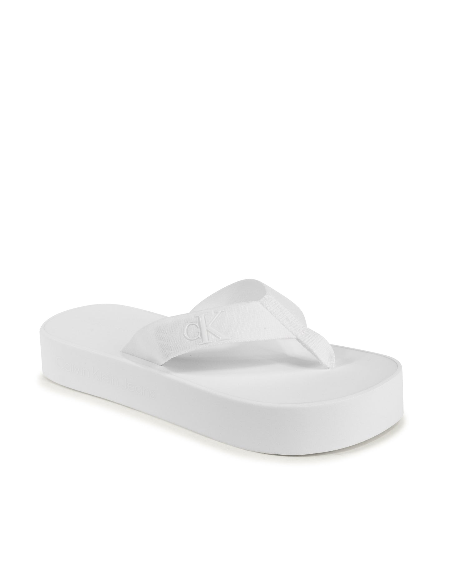 Calvin Klein Womens Flip Flop White YW0YW01398YBR
