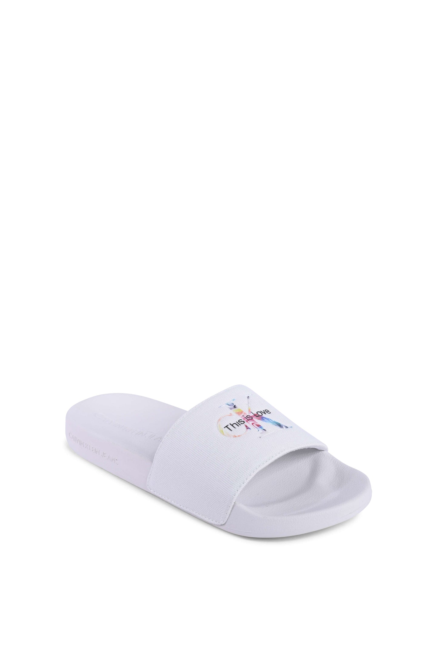 Calvin Klein Womens Slide White YW0YW00849YAF
