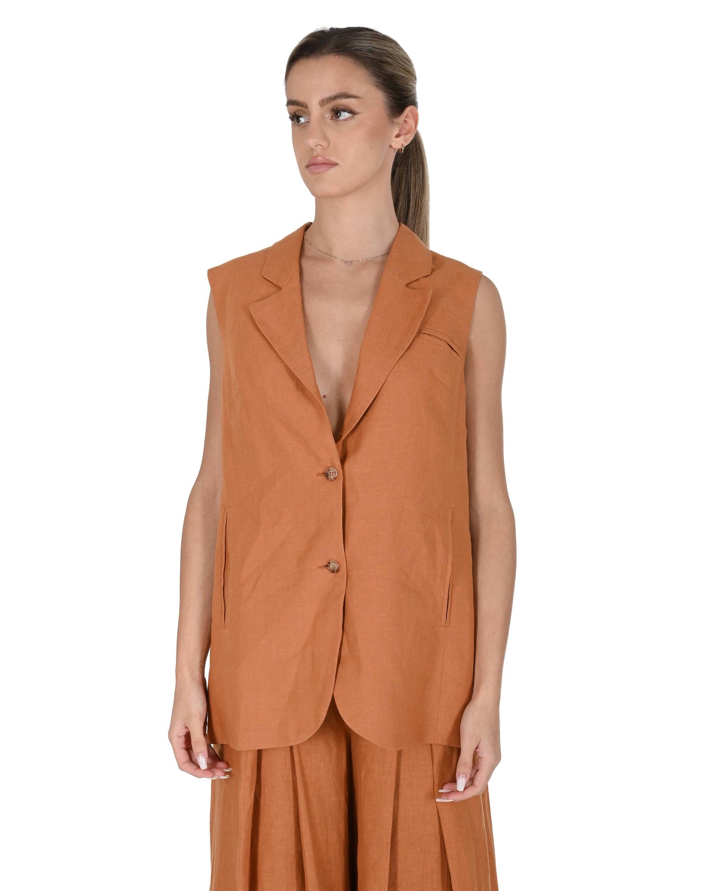 Nevro Womens Vest CHORA LINEN VEST MA2