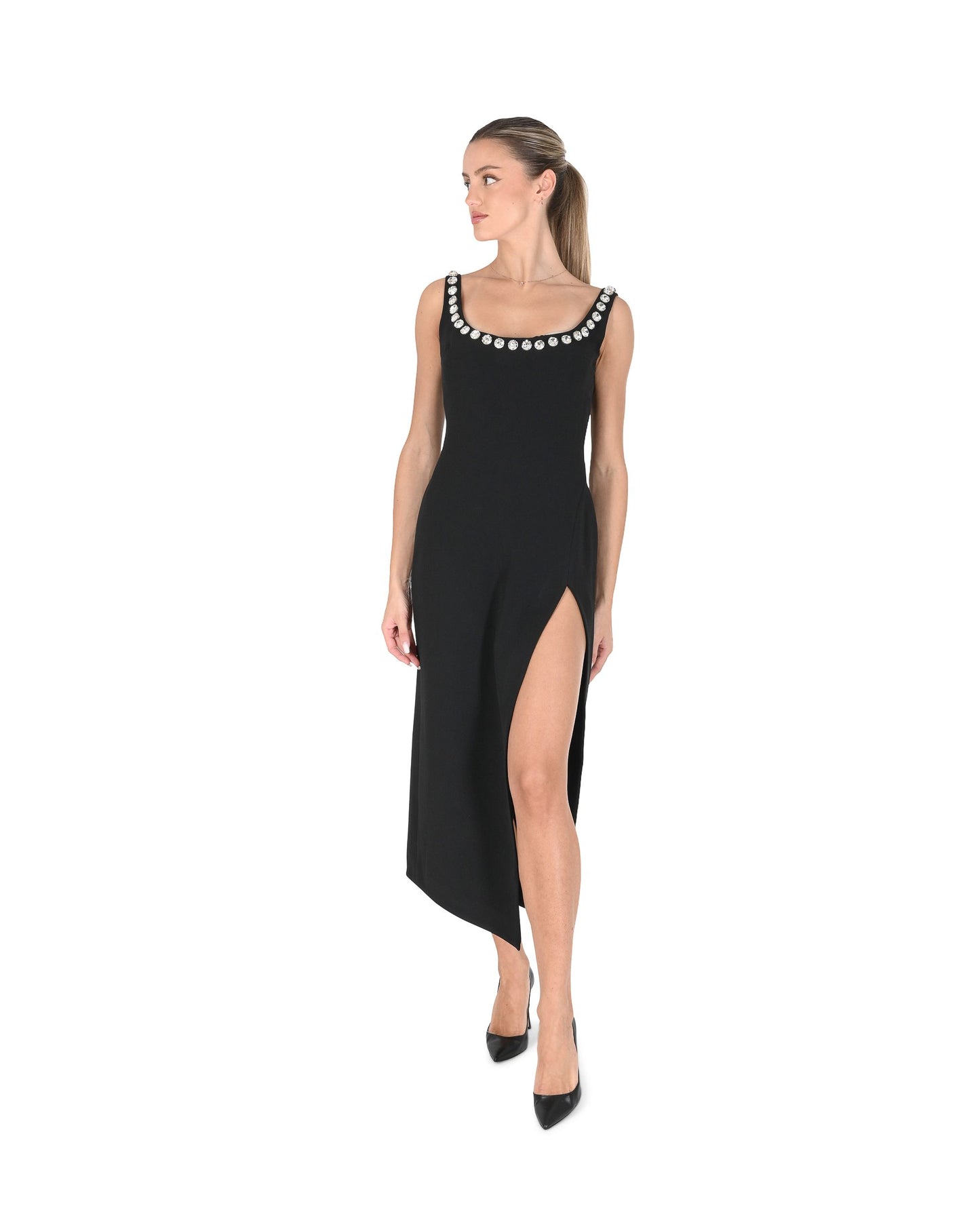 David Koma Womens Dress AW24DK70D BLACK/SILV 8S1