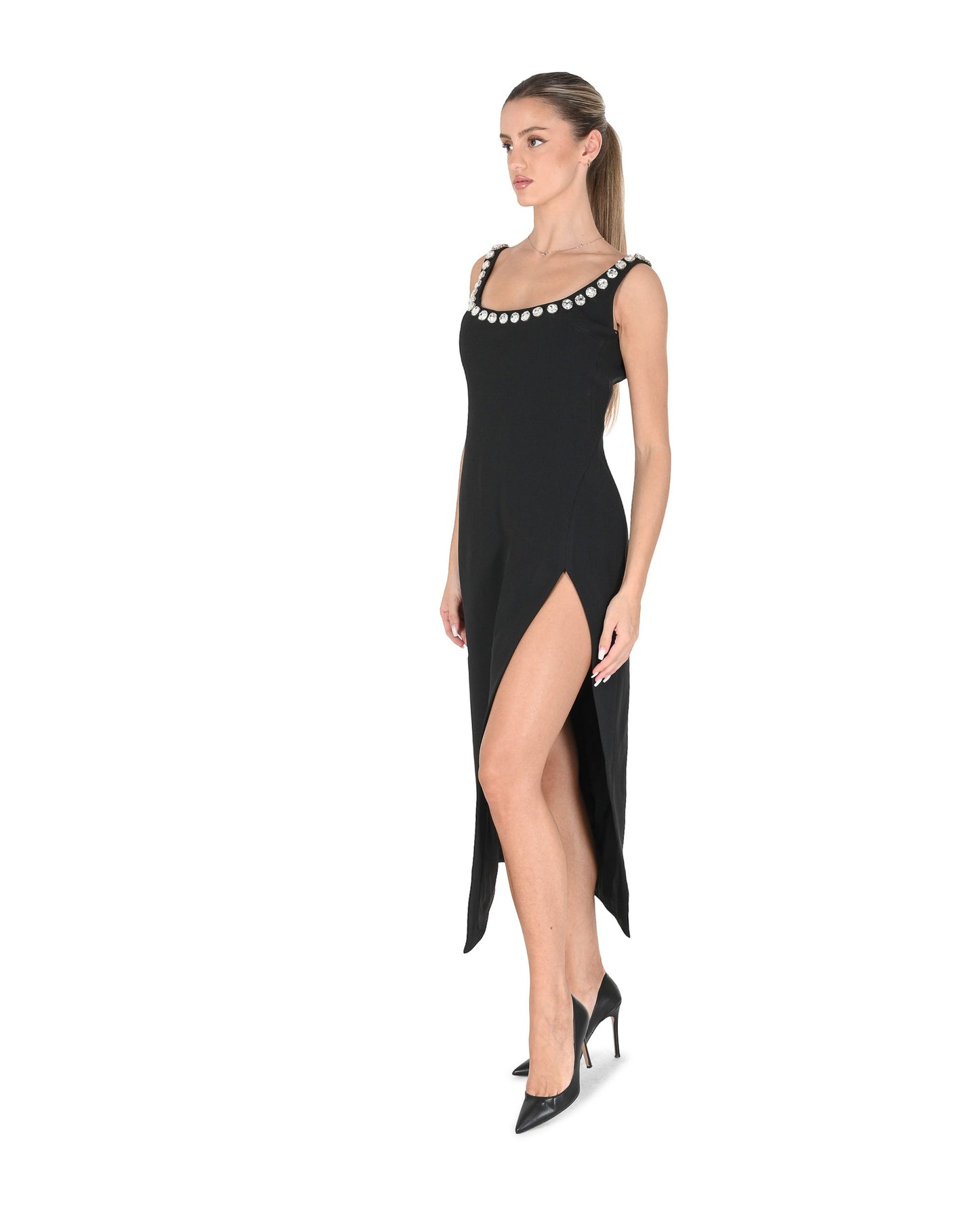 David Koma Womens Dress AW24DK70D BLACK/SILV 8S1
