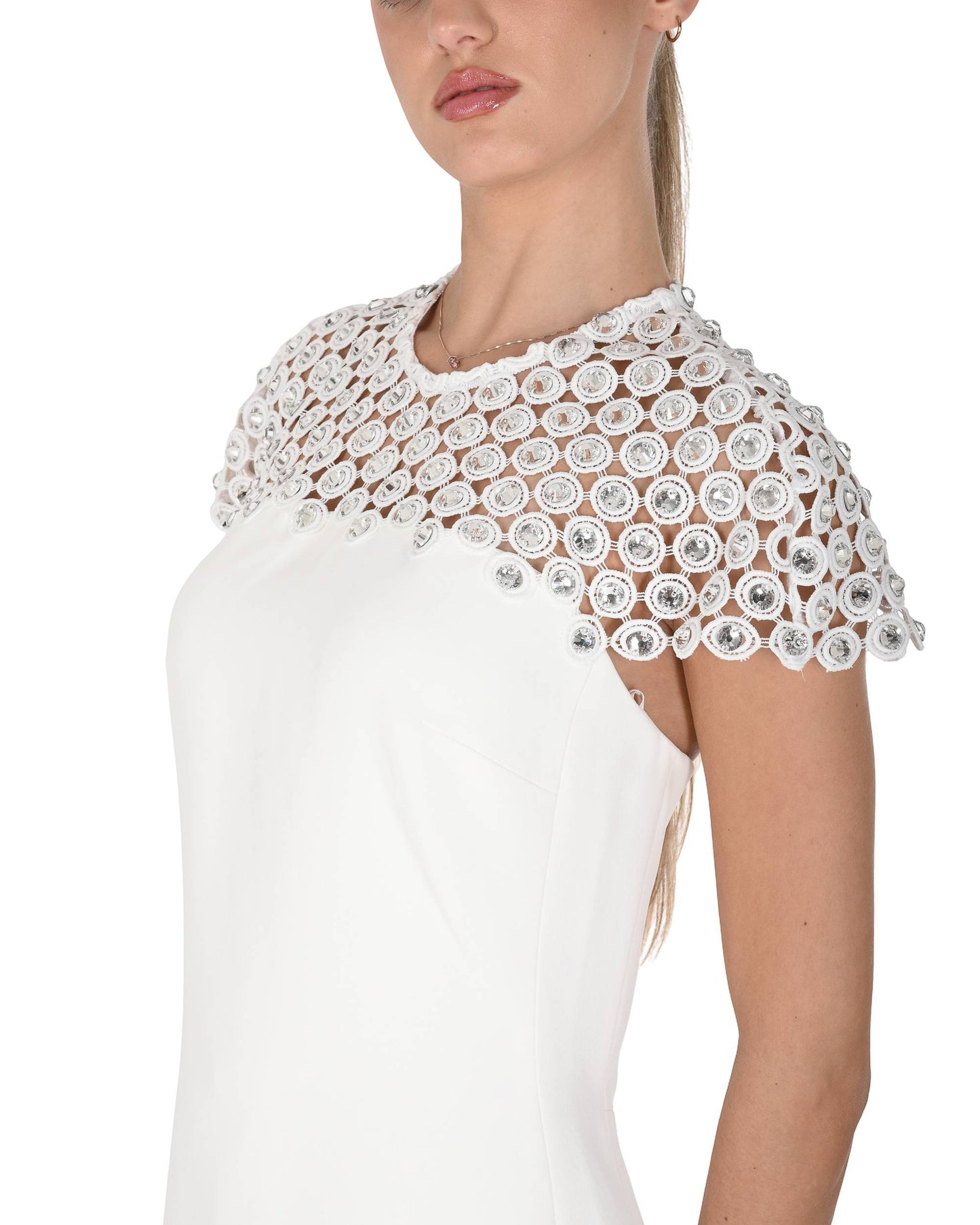David Koma Womens Dress AW24DK14D WHITE/SILV 7S2