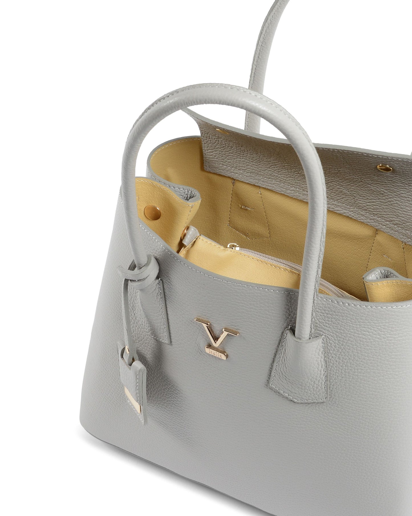 V Italia Womens Handbag Grey 10510 DOLLARO GRIGIO PERLA