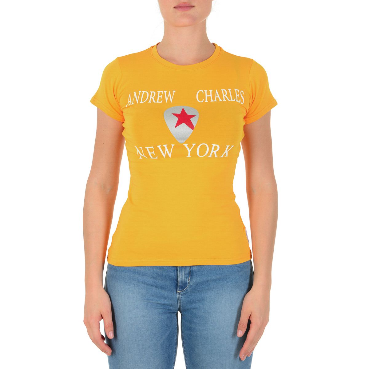 Andrew Charles By Andy Hilfiger Womens T-Shirt TS501 03 1002 TARANA YELLOW S14