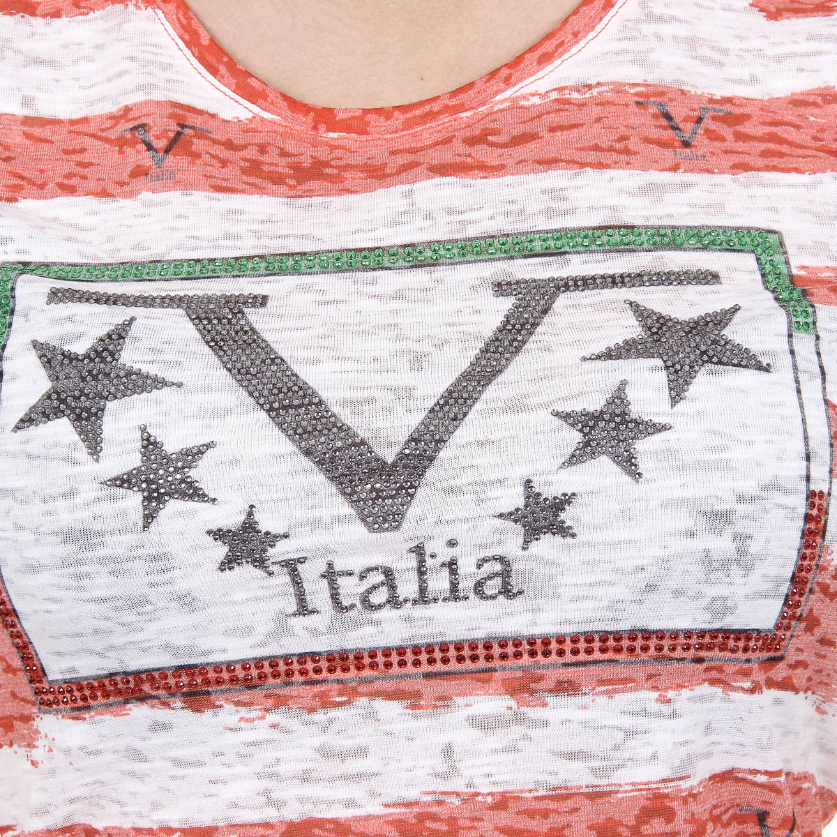 V 1969 Italia Womens T-shirt Short Sleeves Round Neck Multicolor CHARLOTTE