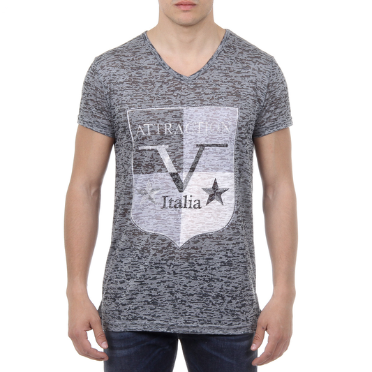 V 1969 Italia Mens T-shirt Short Sleeves V-Neck Dark Green ALEXANDER