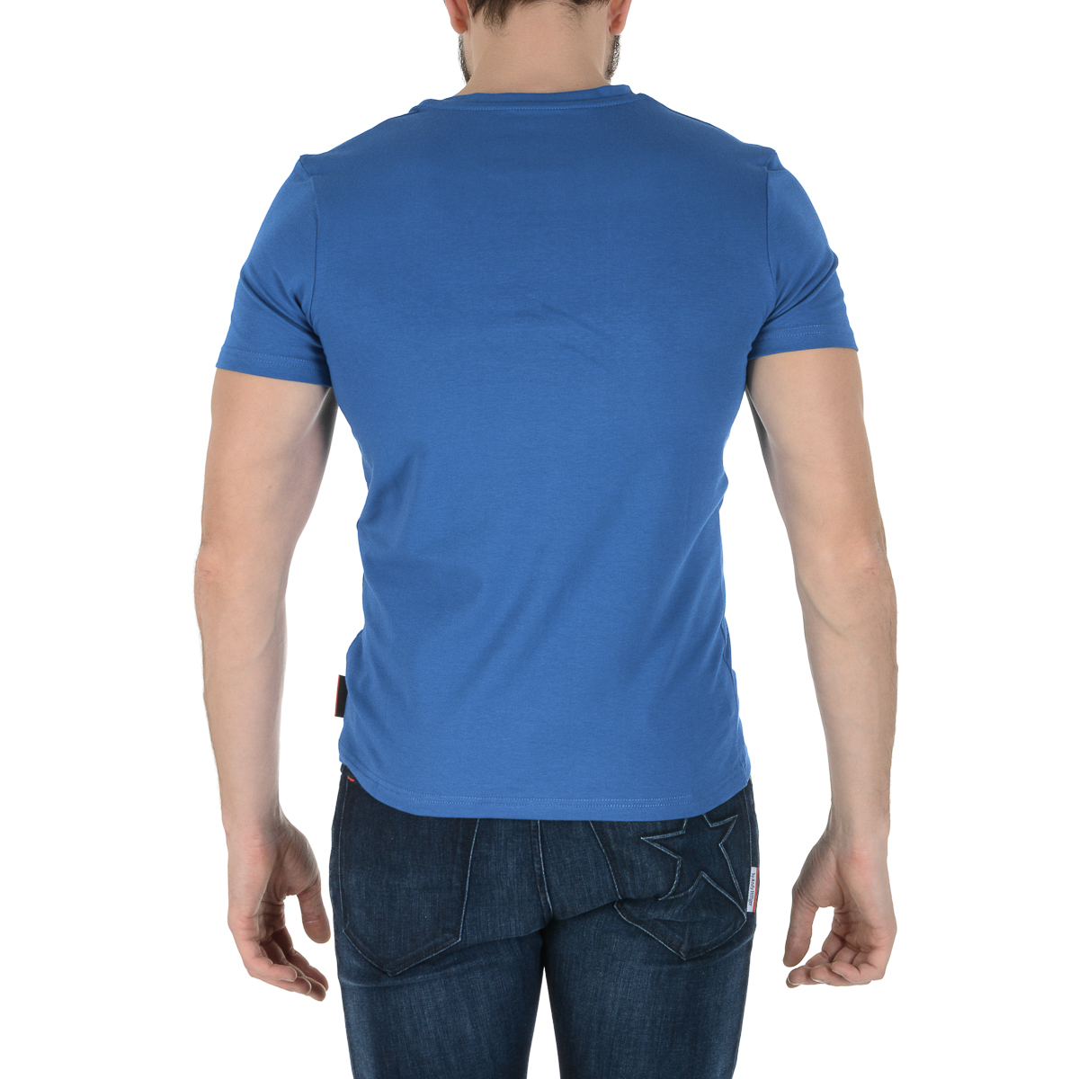 Andrew Charles Mens T-Shirt Short Sleeves V-Neck Blue KENAN