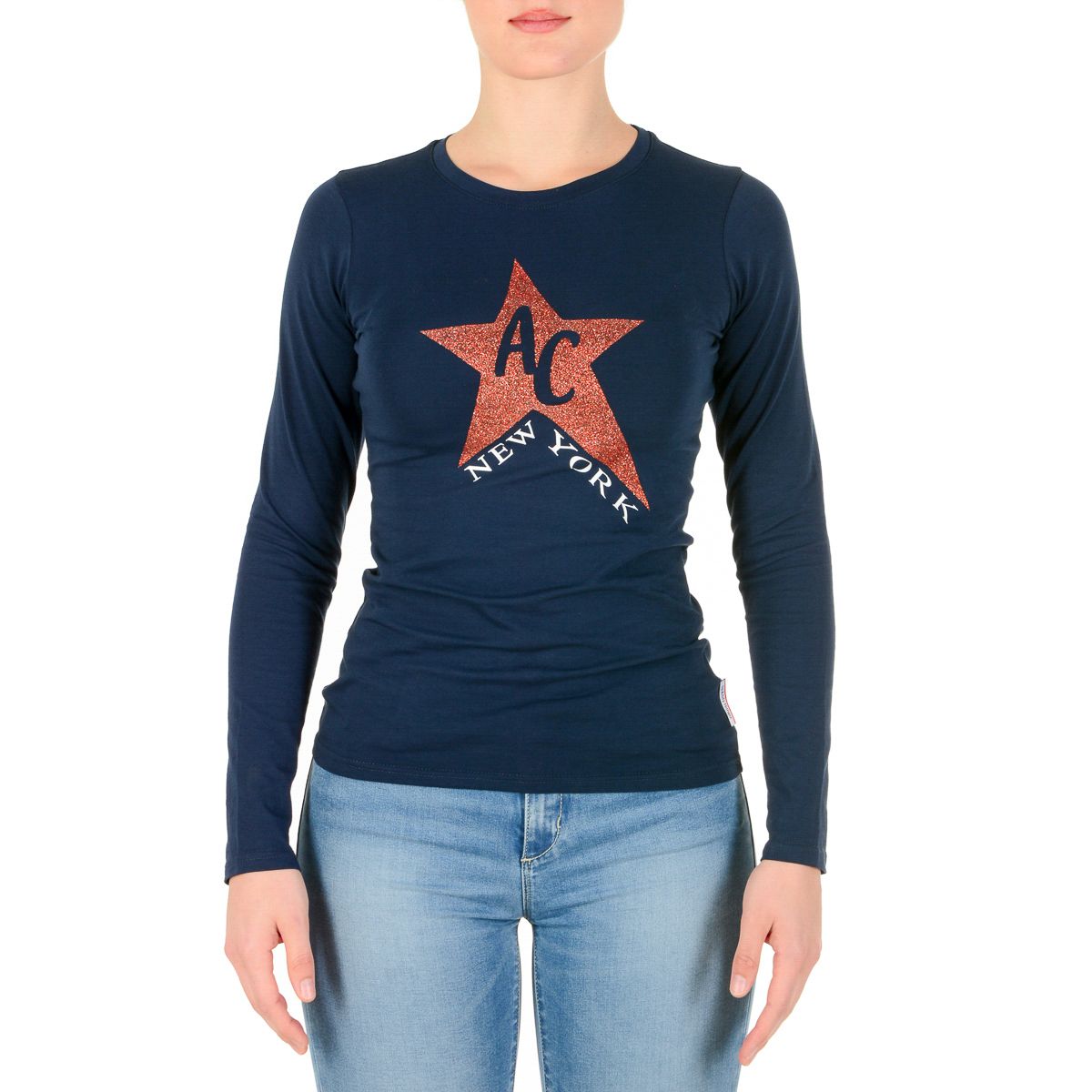 Andrew Charles By Andy Hilfiger Womens LS T-Shirt TS602 031002 PHENIX NAVY S8
