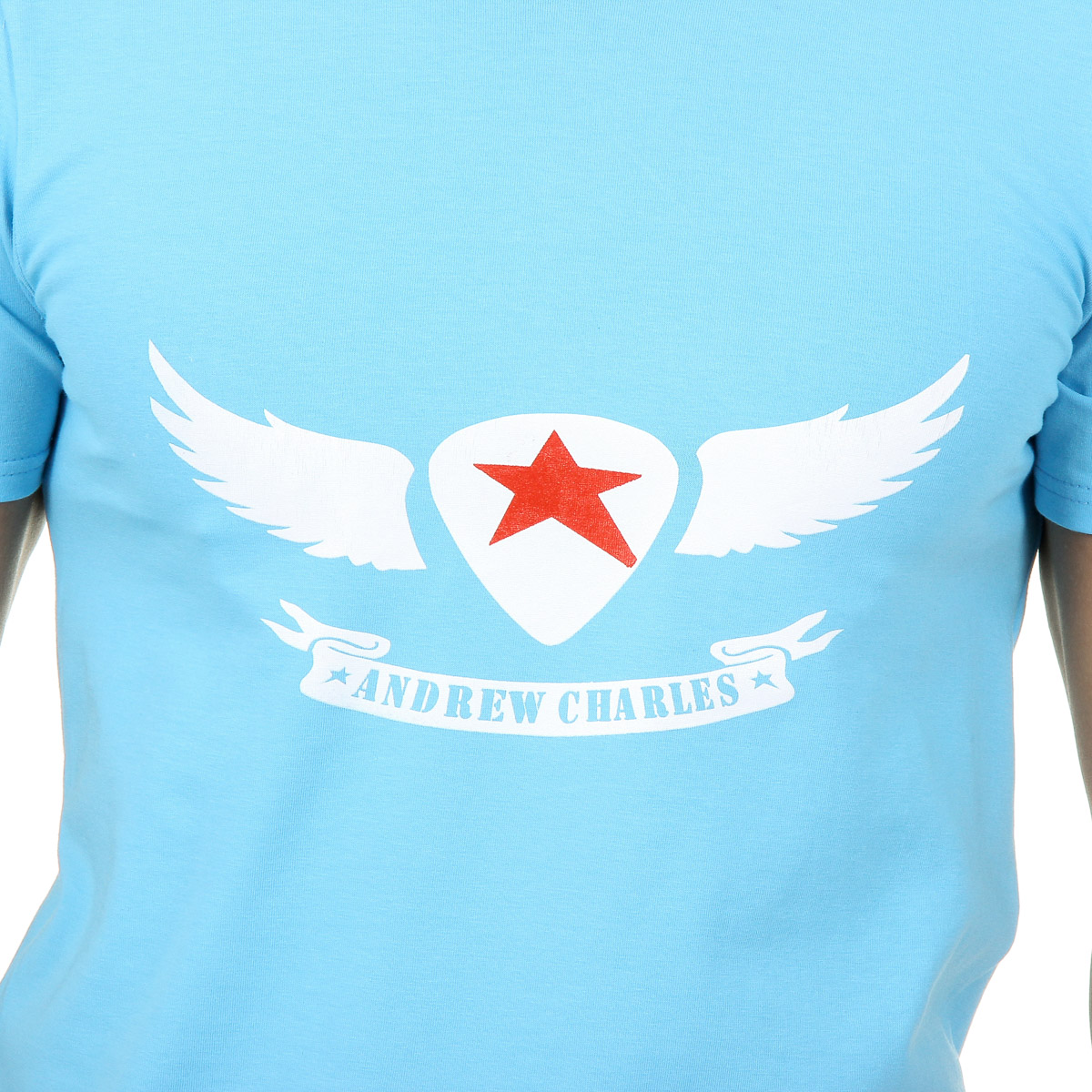 Andrew Charles Mens T-Shirt Short Sleeves V-Neck Light Blue KENAN