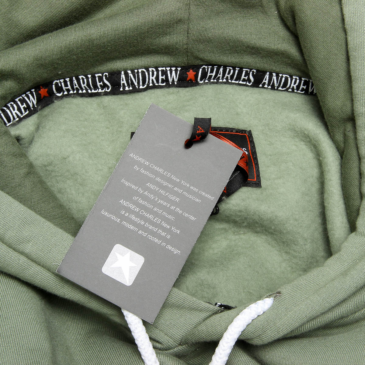 Andrew Charles Mens Hoodie Long Sleeves Round Neck Green FIFI