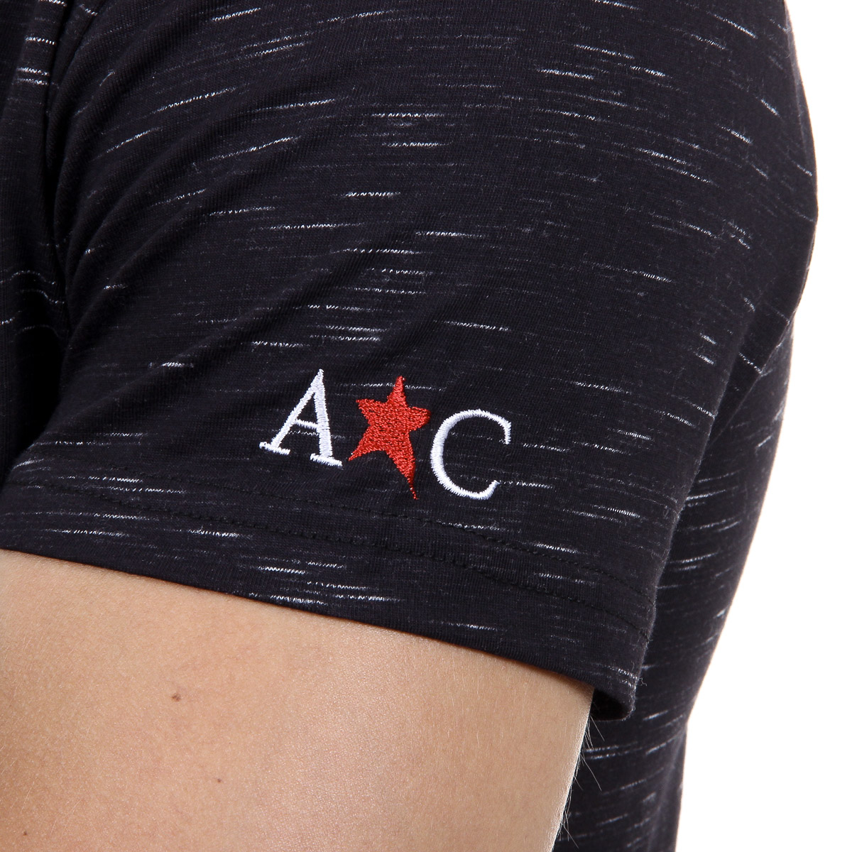 Andrew Charles Mens T-Shirt Short Sleeves V-Neck Black AARON