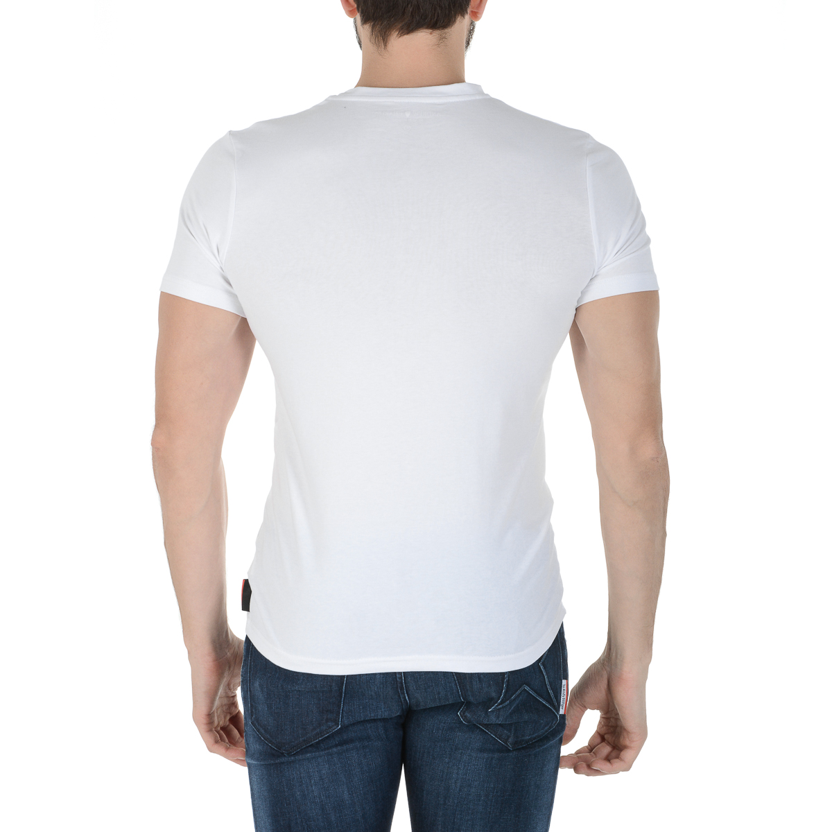 Andrew Charles Mens T-Shirt Short Sleeves Round Neck White KEITA