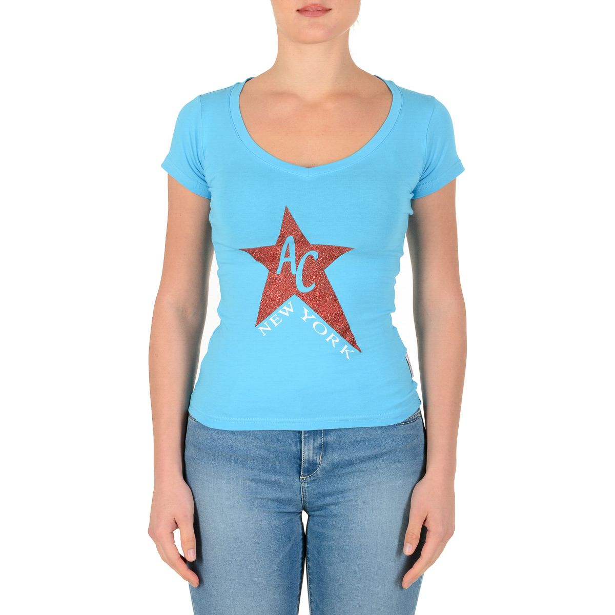 Andrew Charles By Andy Hilfiger Womens T-Shirt TS550 03 1002 TAPIWA AZURE S8