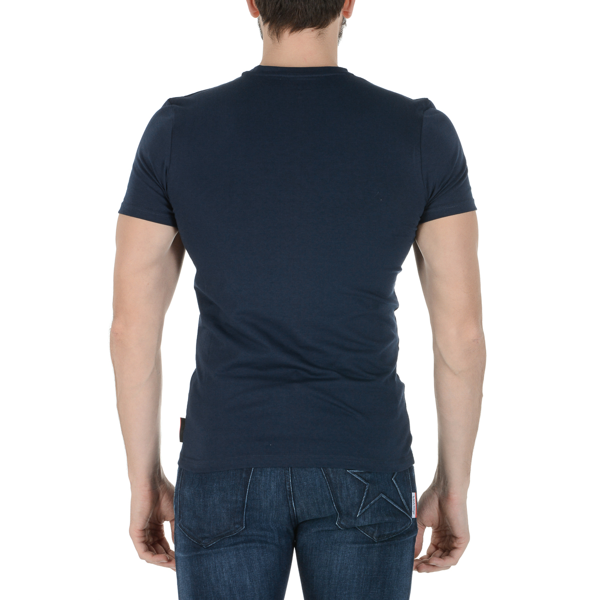 Andrew Charles Mens T-Shirt Short Sleeves Round Neck Blue KEITA