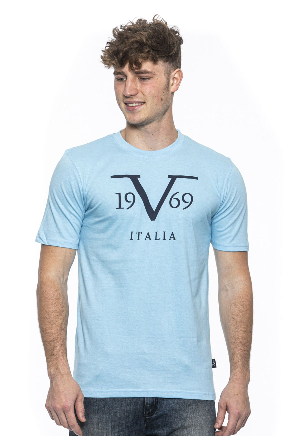 19V69 Italia Mens T-Shirt Blue RAYAN LIGHT BLUE
